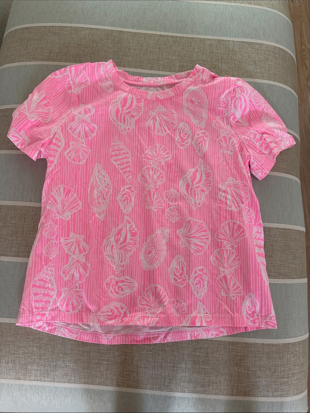 Lilly Pulitzer Pink Shell-Print Short Sleeve Tee